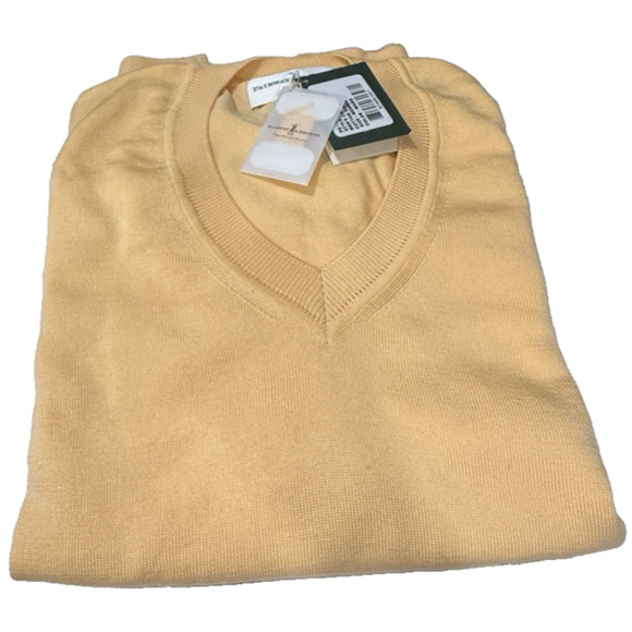Fairway & Greene Sweater Mens Medium Pima Cotton V Neck Golf Pullover NWT - Picture 1 of 2